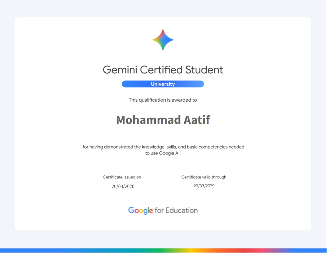 Gemini Certified University Student – Google for Education